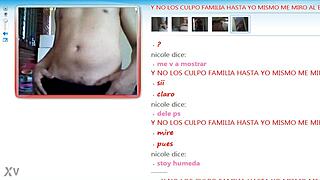 Chico engages in a casual webcam chat on MSN with friends