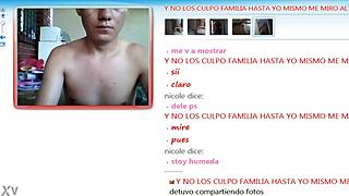 Chico engages in a casual webcam chat on MSN with friends