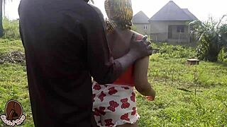 adigun the farmer fucks wife on ranch outdoor