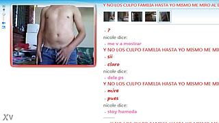 Chico engages in a casual webcam chat on MSN with friends