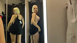 See-through try-on at mall 😈