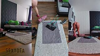 experience a new level of intimacy naked workout in triple cam view 💪