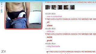 Chico engages in a casual webcam chat on MSN with friends