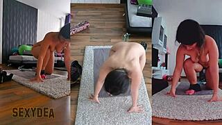 experience a new level of intimacy naked workout in triple cam view 💪