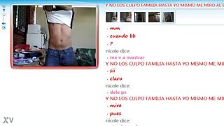 Chico engages in a casual webcam chat on MSN with friends