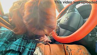 stranger girl catches public dick flash, shows boobs and helps jerk off