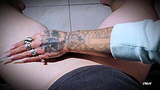 in a homemade setting, horny amateurs indulge in handjob massage leading to multiple cumshots