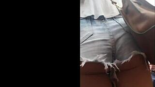 Hey, check out this blonde juicy ass in a candid hidden moment