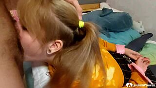 My friend's sister devours my boner like a pornstar in this video.