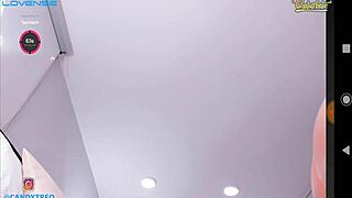 slim girl beautiful natural big tits plays with anal dildo