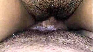 Veredlatina's small tits get wet with precum and cum in this couple video