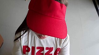 Fucked the pizza delivery girl hard in various positions for a good tip