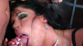 Intense Cumshot Covers Pretty Angela Aspen's Face. After Sloppy Blowjob.