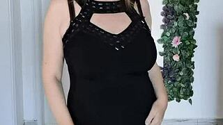 Stepmother Teases Stepson With Huge Breasts And Seduces Him!