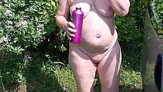 Amateur Housewife Strips Naked Beside Car After Beach Day