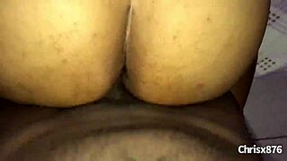 Amateur ebony babe bends over for soft black cock fucking