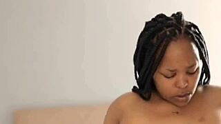 Meet Thando, the sexy bbw with big ass, who squirts using dildo on her fat pussy