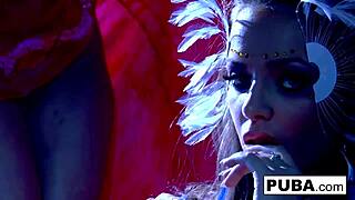 Busty Nikka obeys Shyla Stylez's commands in this erotic girl on girl sex scene!