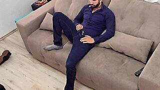 Coming home from work, I feel so horny and start jerking off