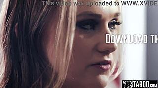 Horny mature teachers double penetrate teen student in classroom