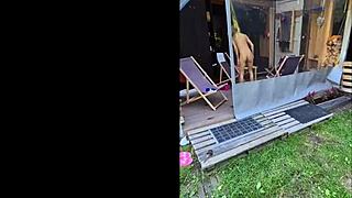 Summer memory of athletic babe masturbating outdoors