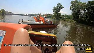 Curvy German MILF Sucks Cock Outdoors Before Boyfriend