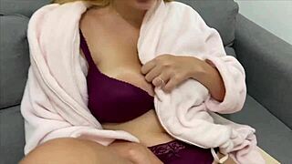 milf with huge tits is fucked hard by her stepson while dad is at work