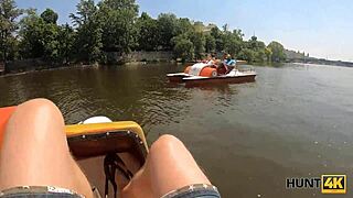 Curvy German MILF Sucks Cock Outdoors Before Boyfriend