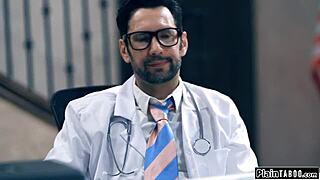 This busty milf visits the impregnation doctor for a rough fisting session. She gets fingered and fucked hard in the hospital.