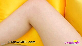 Cute teen brunette participates in photoshoot unveiling stunning figure during interview