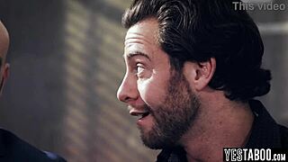 Horny mature teachers double penetrate teen student in classroom