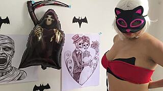 Oh God, Stepdad's Juicy Spit-Soaked Blowjob On Halloween Is Making Me Cum!