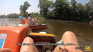 Curvy German MILF Sucks Cock Outdoors Before Boyfriend