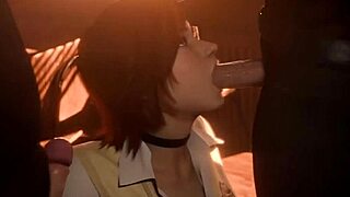 asuka kazama threesome with deepthroat and cum