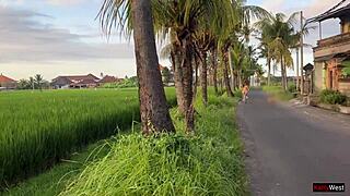 cute teen learns to ride bike and stranger's cock in outdoor creampie