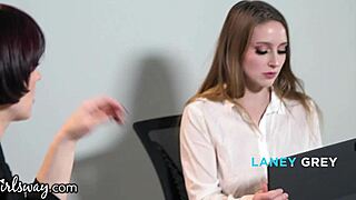 Girlsway Laney Grey Obsessed With Boss Hard Fingers After Work