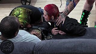 trans turns cuckold under femdom pegging