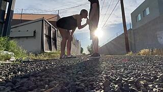 amateurs explore outdoor car intimacy