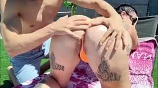 i fuck my neighbor in the pool and playing foosball hard