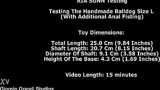ria sunn tests balldog size l with anal fisting