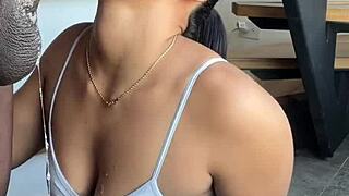 Craving a huge cock in her mouth? This amateur brunette couple delivers deepthroat action.