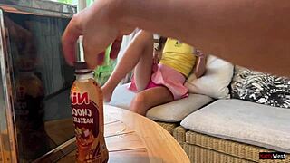 cute teen learns to ride bike and stranger's cock in outdoor creampie