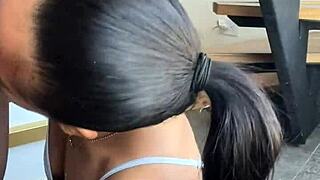 Craving a huge cock in her mouth? This amateur brunette couple delivers deepthroat action.