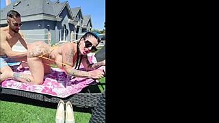 i fuck my neighbor in the pool and playing foosball hard