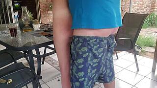 Fucking my neighbors wife outdoor on the patio