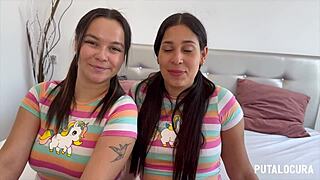 Putalocura - Dos Bellezas Colombianas Melisa Tetona Y Natalie Se Tragan Toda La Lefa De Torbe