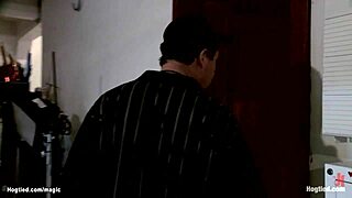 the wrestler dominates the bound milf with intense anal action