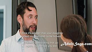 slumber party cutie catches besties stepdad jerking off in the room