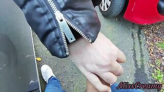 I Flashed My Dick Between Cars And She Helped Me Cum