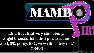 beautiful slim ebony angel chocolatinha in her first scene